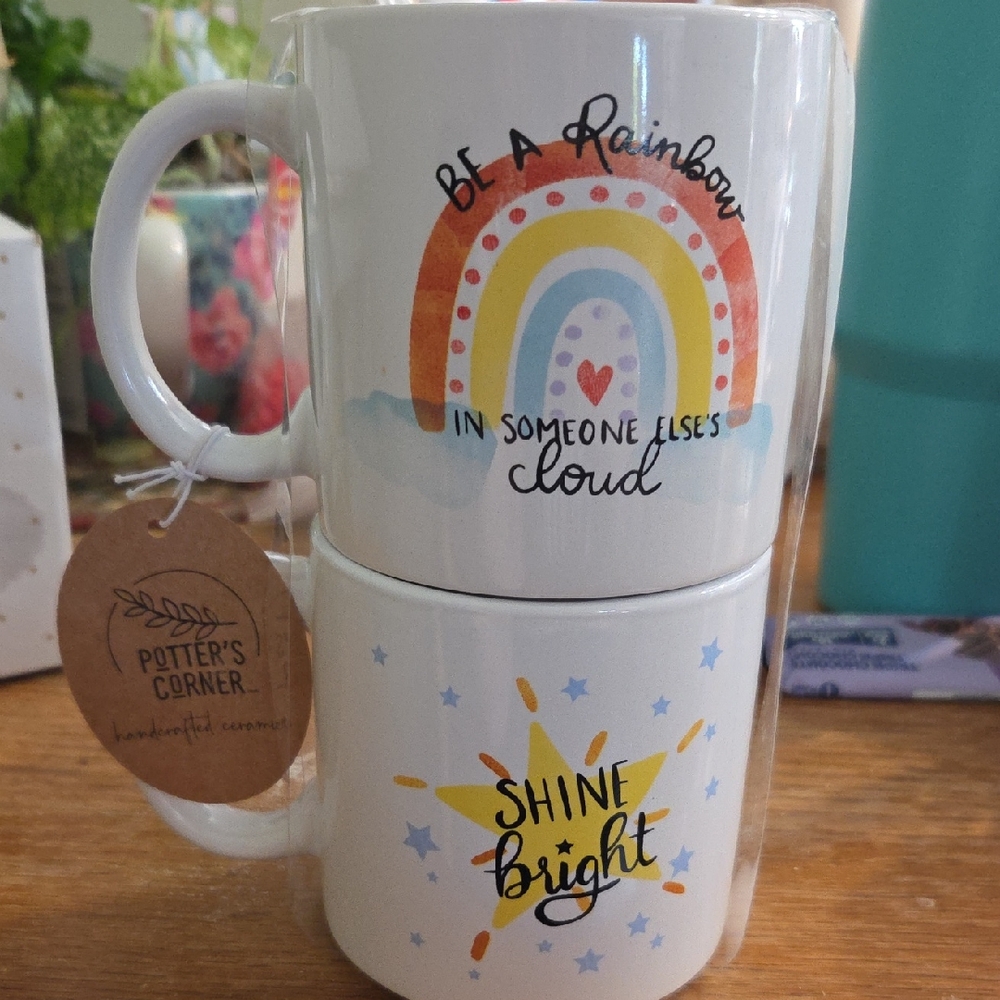 Inspirational Mug Set - White with Multicolor Design